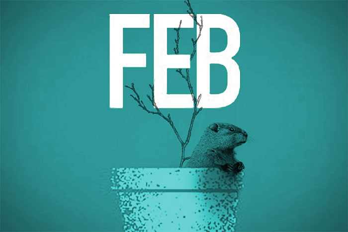 empty pot with groundhog and FEB in background